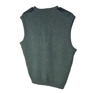 Vintage Bonanza Lambs Wool Mens Sweater Vest Size 42 Green Black Geometric READ